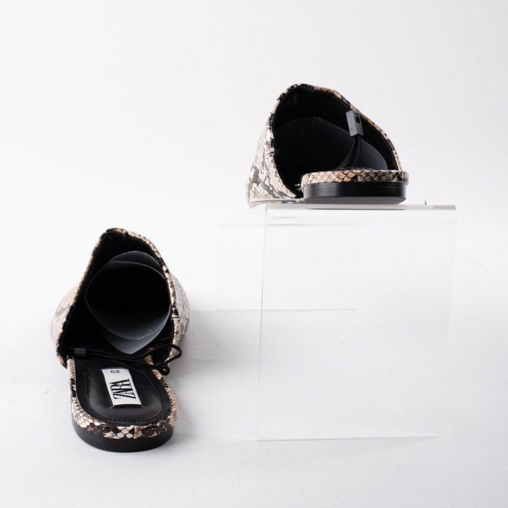 Zara Womens Multicolored Animal Print Flats Mules - Picture 6 of 8